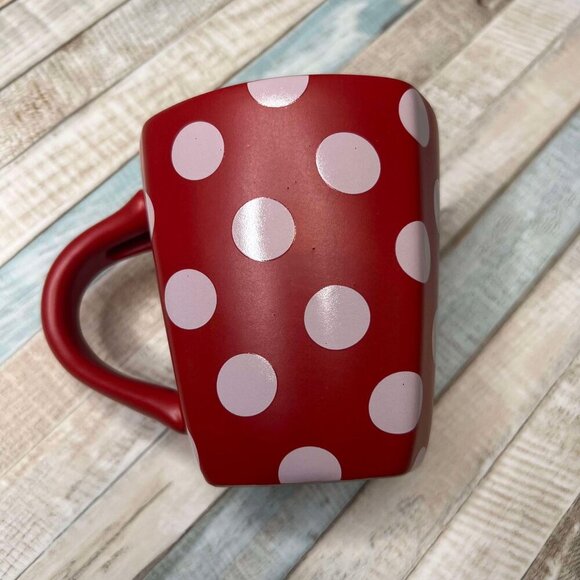 Disney Parks Minnie Mouse Polka Dot Coffee Mug Red Pink White - Picture 2 of 6